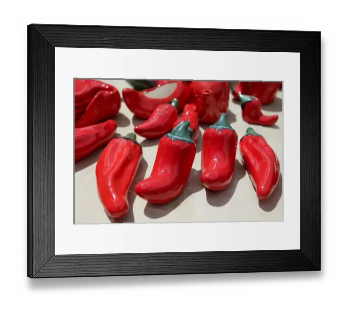 Framed Print : Santa Fe New Mexico, United States. Chile salt and pepper shakers