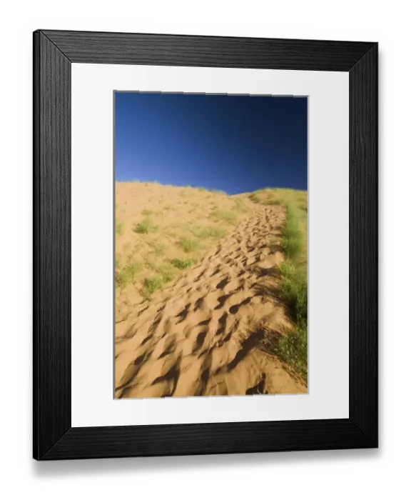 Framed Print : Footsteps Lead Up to the Dunes, Coral Pink Sand Dunes State Park, Utah, US Framed Print : Footsteps Lead Up to the Dunes, Coral Pink Sand Dunes State Park, Utah, US