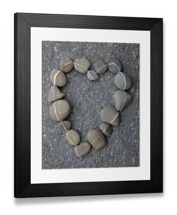 Framed Print : USA, Washington. Rocks arranged in a heart shape Framed Print : USA, Washington. Rocks arranged in a heart shape
