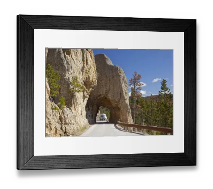 Framed Print : SD, Custer State Park, Needles Highway, narrow tunnel, Tunnel 4 Framed Print : SD, Custer State Park, Needles Highway, narrow tunnel, Tunnel 4