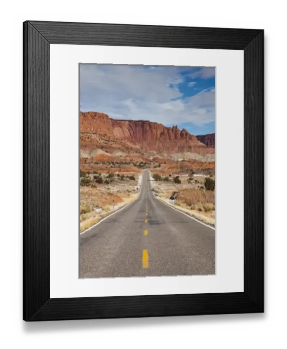 Framed Print : USA, Utah, Torrey. Capitol Reef National Park, Rt. 24, winter Framed Print : USA, Utah, Torrey. Capitol Reef National Park, Rt. 24, winter