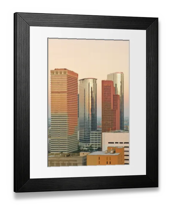 Framed Print : Texas, Houston. Downtown skyline Framed Print : Texas, Houston. Downtown skyline