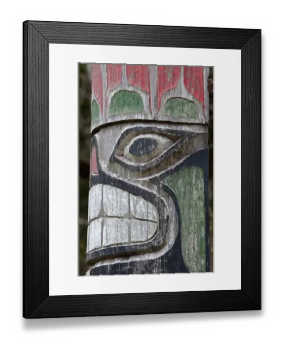 Framed Print : USA, Washington, Neah Bay. Makah Indian totem detail Framed Print : USA, Washington, Neah Bay. Makah Indian totem detail