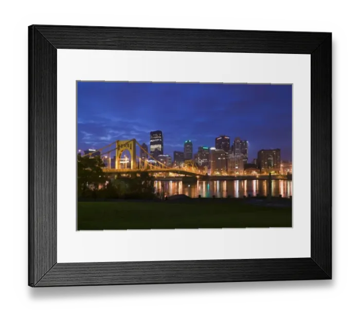 Framed Print : USA, Pennsylvania, Pittsburgh: Downtown View from Allegheny Landing / Dawn Framed Print : USA, Pennsylvania, Pittsburgh: Downtown View from Allegheny Landing / Dawn