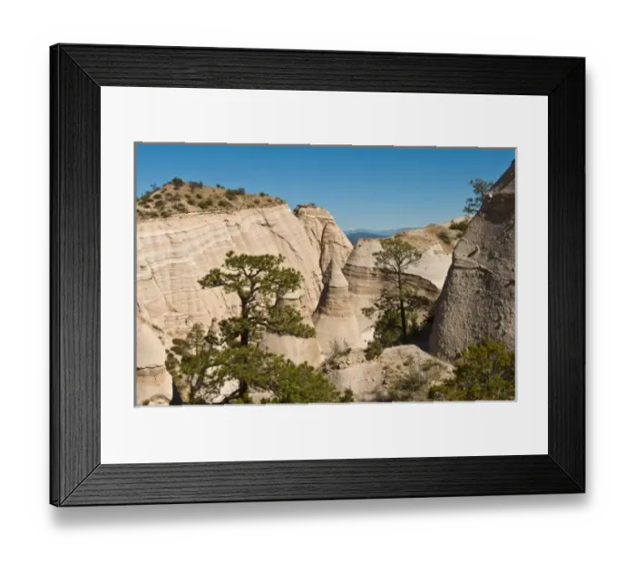 Framed Print : USA, New Mexico, Tent Rocks National Monument, Canyon Trail to Mesa top through Slot Canyon