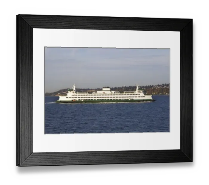 Framed Print : North America, USA, Washington, Seattle. A ferry to Seattle on Elliot Bay