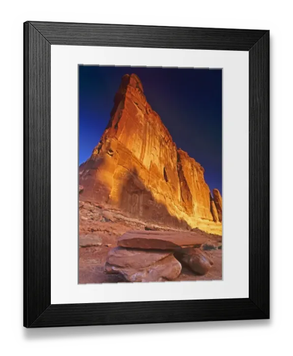 Framed Print : USA, Utah, Arches National Park. Tower of Babel rock formation at sunrise