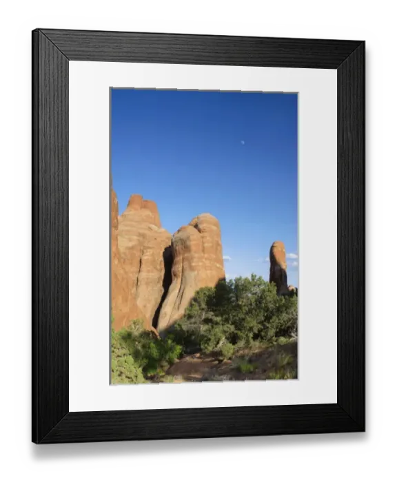 Framed Print : USA, Utah, Arches NP, Moonrise Over Devils Garden Framed Print : USA, Utah, Arches NP, Moonrise Over Devils Garden