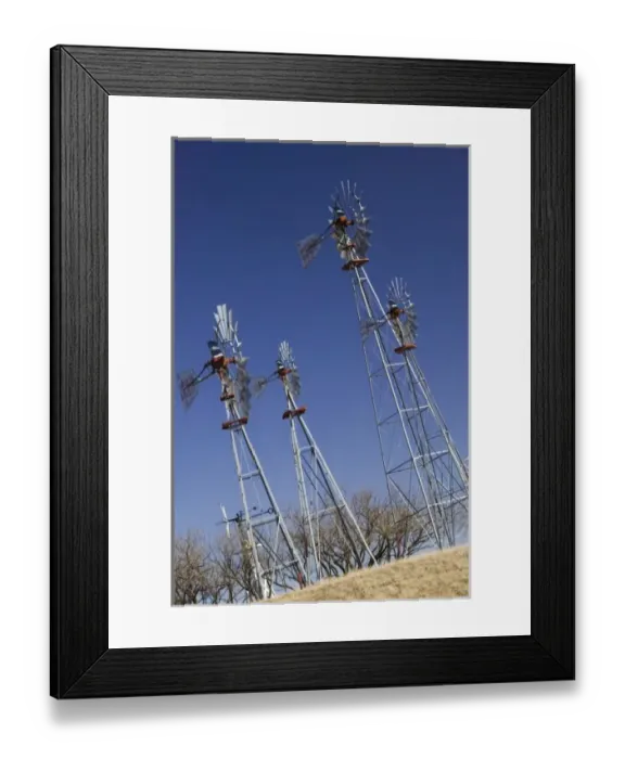 Framed Print : USA, TEXAS, Lubbock: American Wind Power Center Historic Windmills Framed Print : USA, TEXAS, Lubbock: American Wind Power Center Historic Windmills