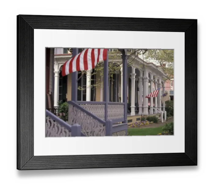 Framed Print : USA, New Jersey, Cape May. Porch details, Victorian houses Framed Print : USA, New Jersey, Cape May. Porch details, Victorian houses