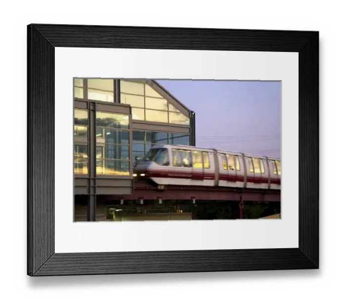 Framed Print : The AirTrain Newark monorail system at the Newark Liberty International Airport in Newark Framed Print : The AirTrain Newark monorail system at the Newark Liberty International Airport in Newark