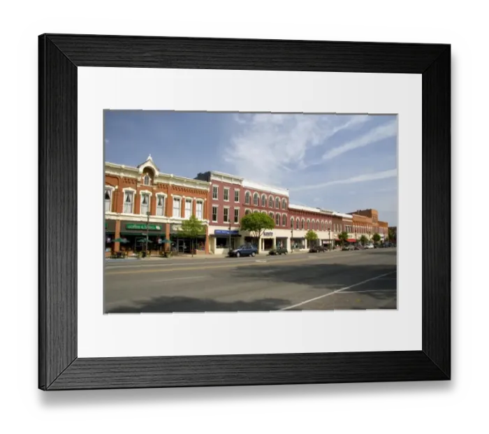 Framed Print : Main Street in Bryan, Ohio Framed Print : Main Street in Bryan, Ohio