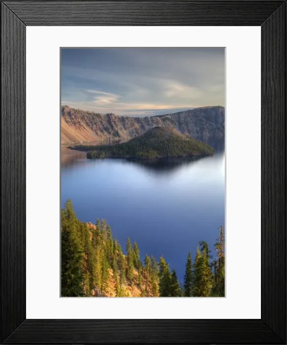 Framed Print : OR, Crater Lake National Park, Crater Lake and Wizard Island Framed Print : OR, Crater Lake National Park, Crater Lake and Wizard Island