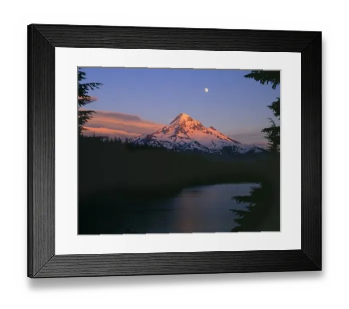 Framed Print : USA, Oregon, Mt Hood. Sunset casts a salmon and indigo wash on Lost Lake and picturesque Mt Hood Framed Print : USA, Oregon, Mt Hood. Sunset casts a salmon and indigo wash on Lost Lake and picturesque Mt Hood