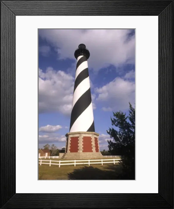 Framed Print : Famous Cape Hatteras Lighthouse the tallest in North America in its new location