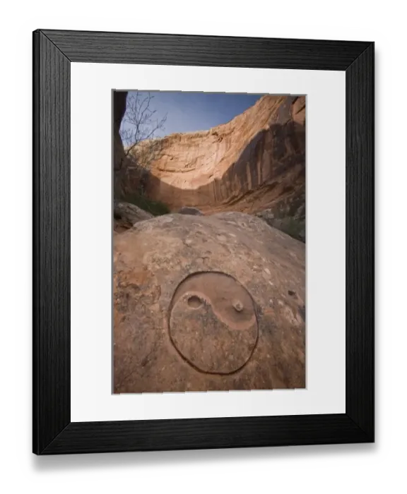 Framed Print : USA, Utah, Horseshoe Canyon. The Chinese Yin-Yang symbol carved in stone Framed Print : USA, Utah, Horseshoe Canyon. The Chinese Yin-Yang symbol carved in stone