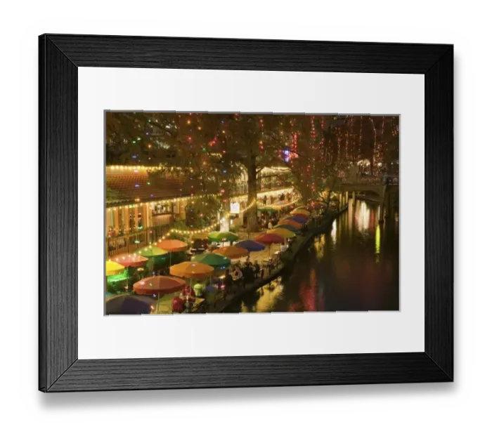 Framed Print : USA, TEXAS, San Antonio: Riverwalk Area / Evening Framed Print : USA, TEXAS, San Antonio: Riverwalk Area / Evening