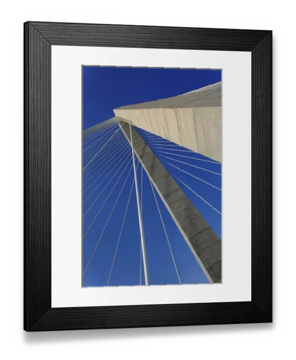 Framed Print : Suspension details of Arthur Ravenel Jr. Bridge, Charleston, South Carolina. Also