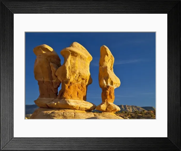 Framed Print : Sandstone Hoodoos on ledge at Devils Garden in the Grand Staircase Escalante National