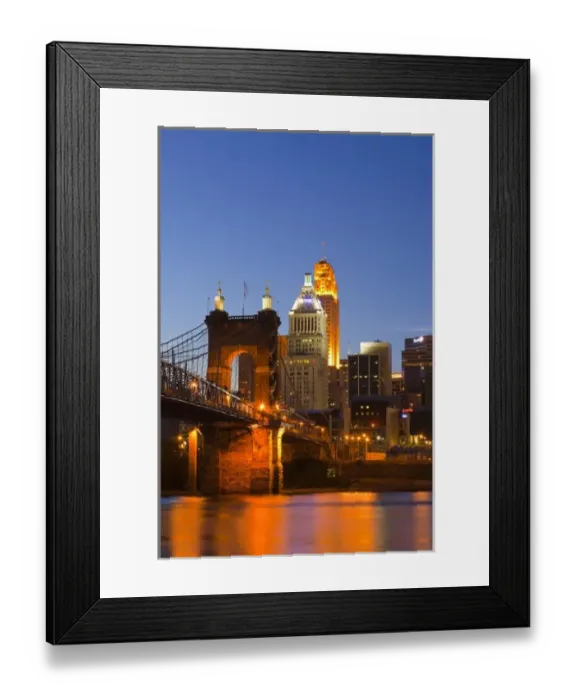 Framed Print : The skyline of Cincinnati, Ohio, USA at dusk Framed Print : The skyline of Cincinnati, Ohio, USA at dusk