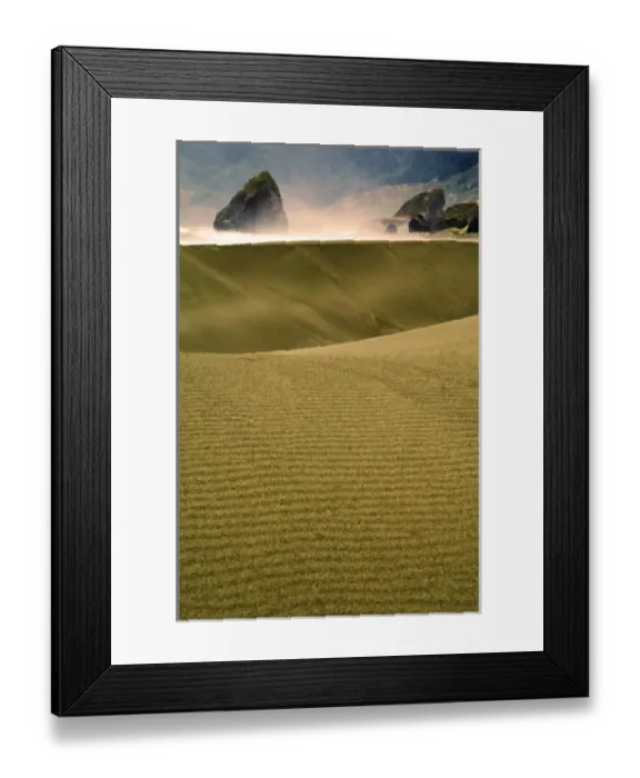 Framed Print : USA, Oregon. Sand dunes in late light along coast