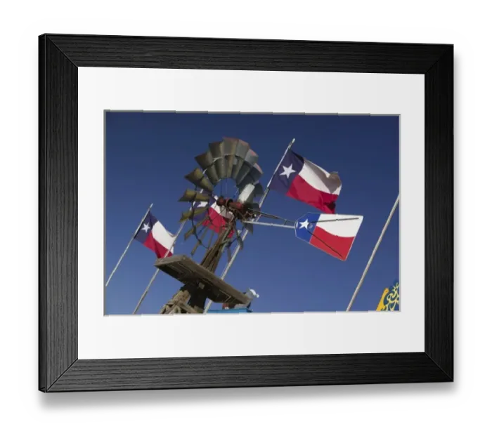 Framed Print : USA, TEXAS, Panhandle Area, Amarillo: Old Water Pump & Texas State Flags Framed Print : USA, TEXAS, Panhandle Area, Amarillo: Old Water Pump & Texas State Flags