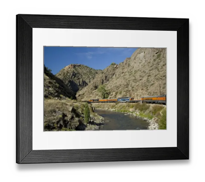 Framed Print : Colorado, Canon City, Royal Gorge Railroad. (PR). Views from the train along the Arkansas River Framed Print : Colorado, Canon City, Royal Gorge Railroad. (PR). Views from the train along the Arkansas River