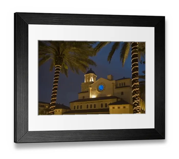 Framed Print : USA, Florida, West Palm Beach. The stucco architecture of City Center Mall at twilight Framed Print : USA, Florida, West Palm Beach. The stucco architecture of City Center Mall at twilight