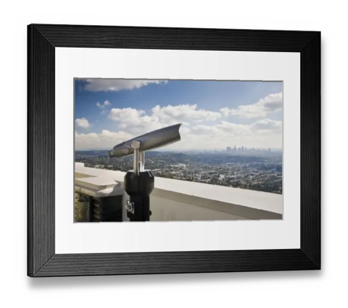 Framed Print : USA, California, Los Angeles. Griffith Park Observatory, binoculars Framed Print : USA, California, Los Angeles. Griffith Park Observatory, binoculars