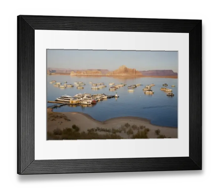 Framed Print : AZ, Arizona, Page, Glen Canyon NRA, Lake Powell, Houseboats at Wahweap Marina Framed Print : AZ, Arizona, Page, Glen Canyon NRA, Lake Powell, Houseboats at Wahweap Marina