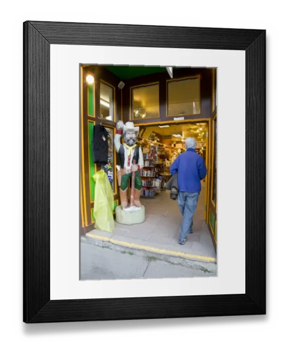 Framed Print : USA, Colorado, Silverton, shop and person (MR) Framed Print : USA, Colorado, Silverton, shop and person (MR)