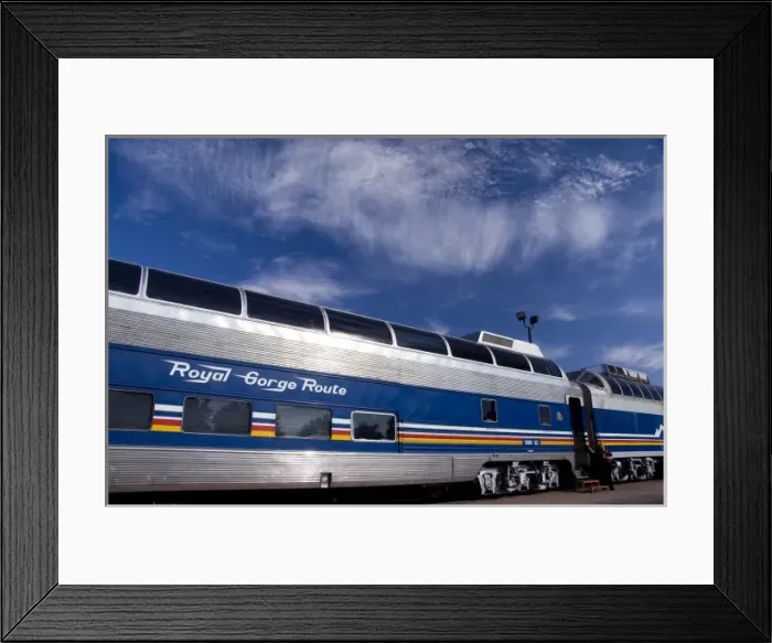 Framed Print : Colorado, Canon City, Royal Gorge Railroad. (PR). Observation car, also used as scenic dinner car Framed Print : Colorado, Canon City, Royal Gorge Railroad. (PR). Observation car, also used as scenic dinner car