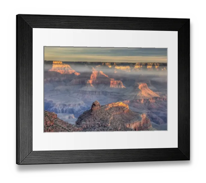 Framed Print : AZ, Arizona, Grand Canyon National Park, South Rim, sunrise view from the village