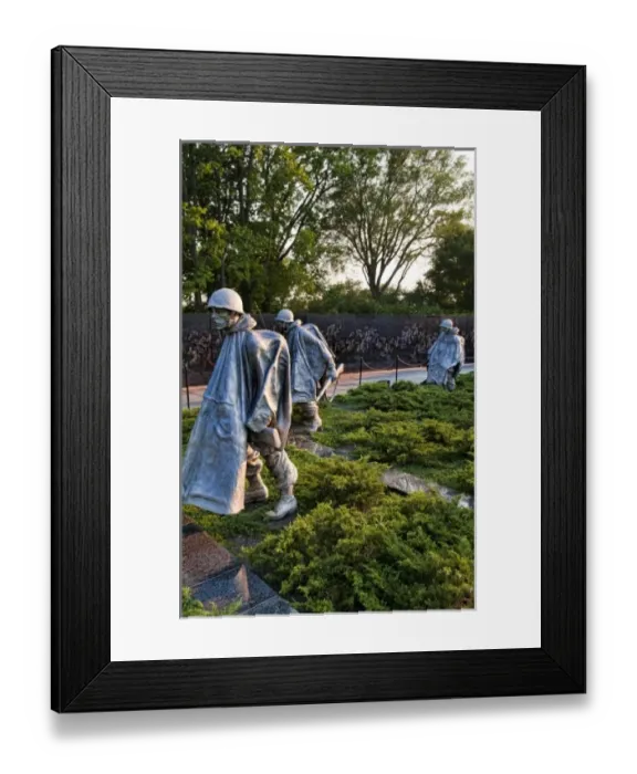 Framed Print : Statues in platoon at new Korean War Veterans Memorial with bronze statues on Mall in Washington DC Framed Print : Statues in platoon at new Korean War Veterans Memorial with bronze statues on Mall in Washington DC