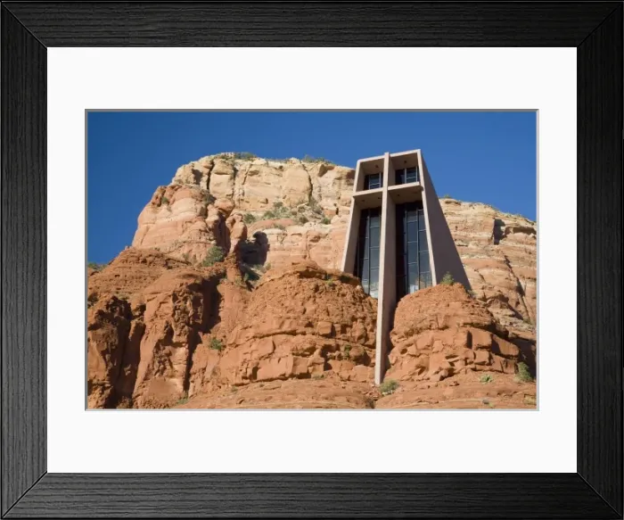 Framed Print : AZ, Arizona, Sedona, Red Rock Country, Chapel of the Holy Cross, designed by Marguerite