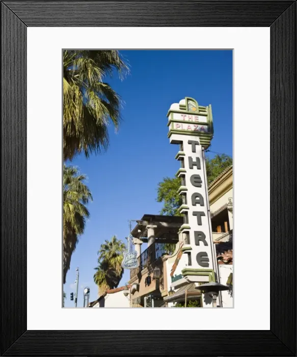 Framed Print : USA, California, Palm Springs. The historic Plaza Theater Framed Print : USA, California, Palm Springs. The historic Plaza Theater