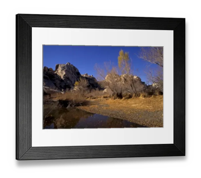 Framed Print : California: Joshua Tree National Monument, Barker Dam Lake Framed Print : California: Joshua Tree National Monument, Barker Dam Lake