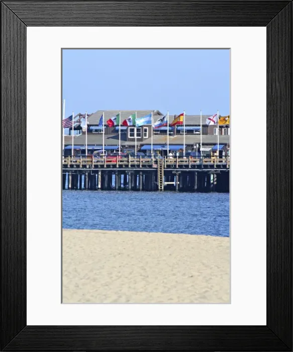 Framed Print : Flags at pier Santa Barbara California Framed Print : Flags at pier Santa Barbara California