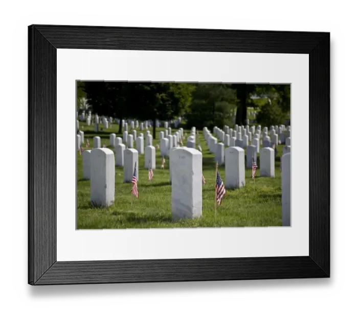 Framed Print : USA, VA, Arlington. Gravestones at Arlington National Cemetary