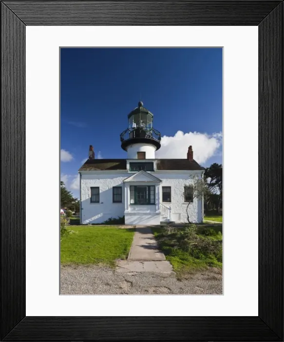 Framed Print : USA, California, Central Coast, Monterey Peninsula, Pacific Grove, Point Pinos Lighthouse