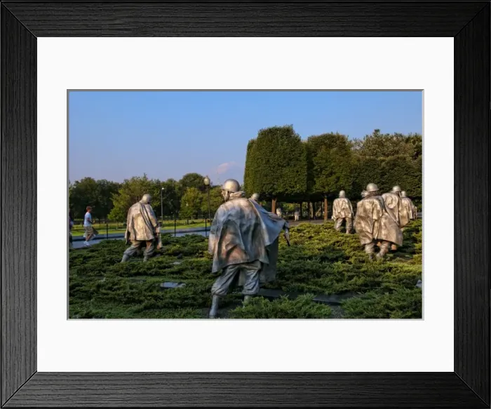 Framed Print : Bronze statues of platoon at Korean War Veterans Memorial on Mall in Washington DC, USA
