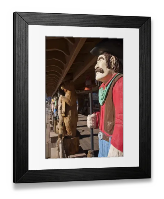 Framed Print : USA, Arizona, Williams. Rt. 66 Town, Western-Themed Wood Sculptures