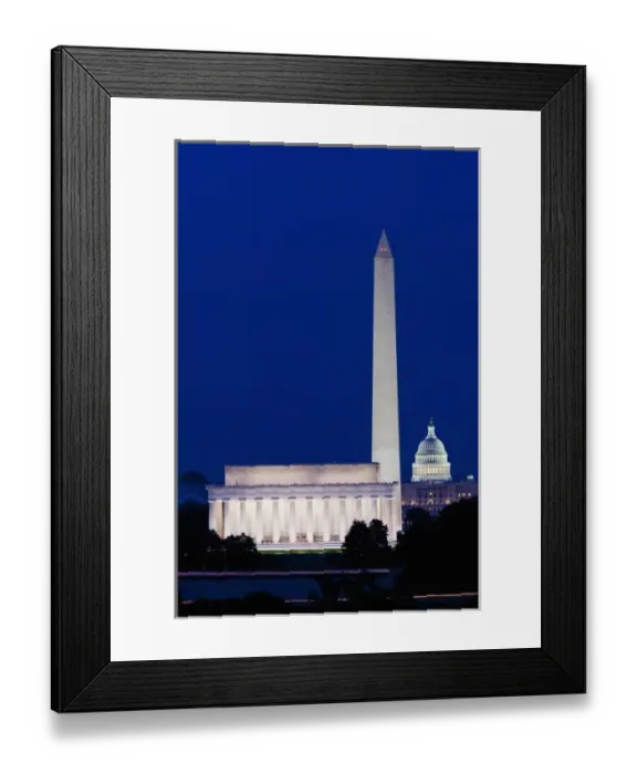 Framed Print : USA, District of Columbia, Washington, DC, Lincoln Memorial, Washington Monument