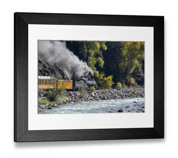Framed Print : Colorado, The Durango & Silverton Narrow Gauge Railroad. Views from the train Framed Print : Colorado, The Durango & Silverton Narrow Gauge Railroad. Views from the train