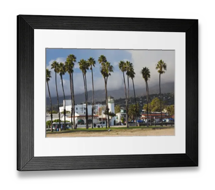 Framed Print : USA, California, Southern California, Santa Barbara, harborfront and beach