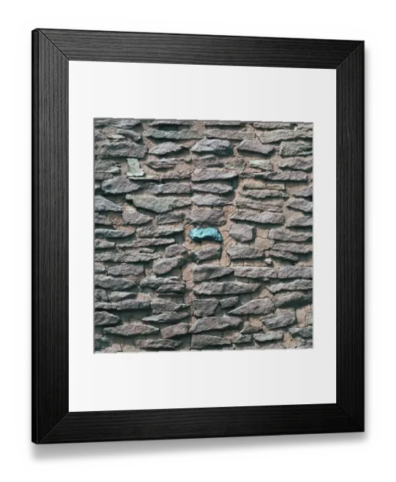 Framed Print : USA, Arizona, Wupatki Pueblo. A turquoise is embedded in the wall of a ruin in Wupatki