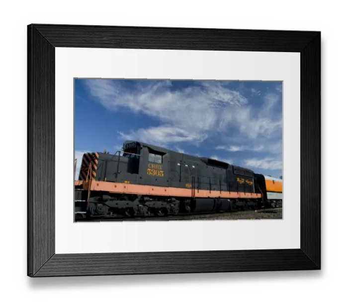 Framed Print : Colorado, Canon City, Royal Gorge Railroad. (PR). Train engine Framed Print : Colorado, Canon City, Royal Gorge Railroad. (PR). Train engine