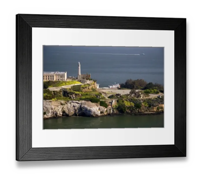 Framed Print : Aerial view of Alcatraz Island in the San Francisco bay, California