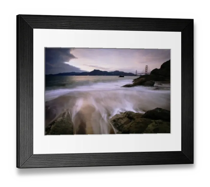 Framed Print : A stormy view of the Golden Gate Bridge from Baker Beach Framed Print : A stormy view of the Golden Gate Bridge from Baker Beach