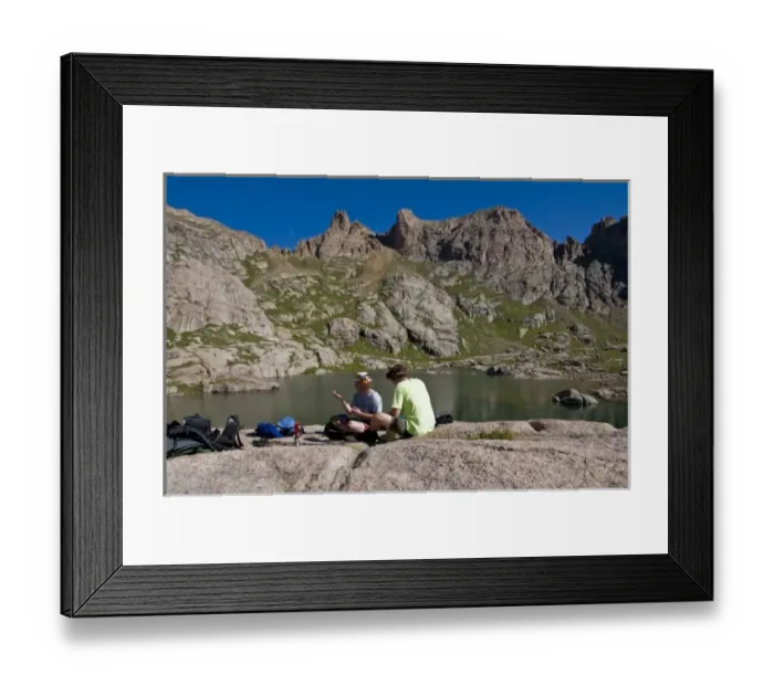 Framed Print : Two men At Twin Lakes Basin, Weminuche Wilderness, Needle Range, San Juan National Forest Framed Print : Two men At Twin Lakes Basin, Weminuche Wilderness, Needle Range, San Juan National Forest